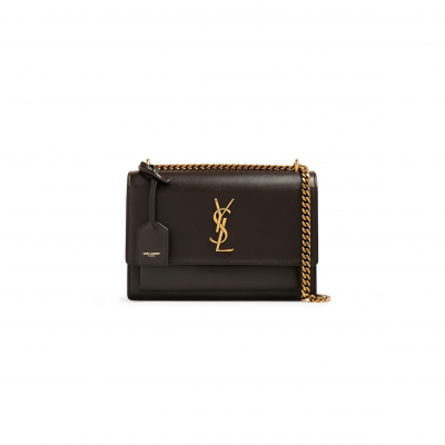 YSL SUNSET MEDIUM CHAIN BAG IN SMOOTH LEATHER 442906D420W2050 (22*8*16cm)